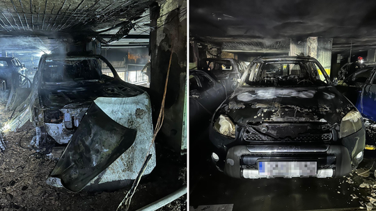 Pożar w hali garażowej w Centrum Witawa to podpalenie? Jest ruch policji