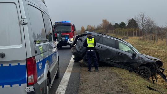 Dachowanie na drodze krajowej 22 w pobliżu Chojnic
