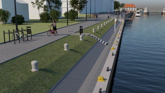 Elbląg inwestuje w turystykę wodną. Trwa modernizacja nabrzeża Wyspy Spichrzów