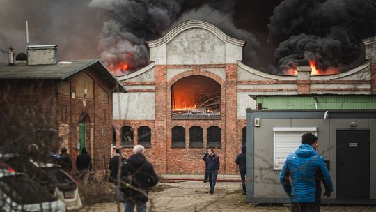 pożar, Zakłady Naprawcze Taboru Kolejowego, Gdańsk 2025