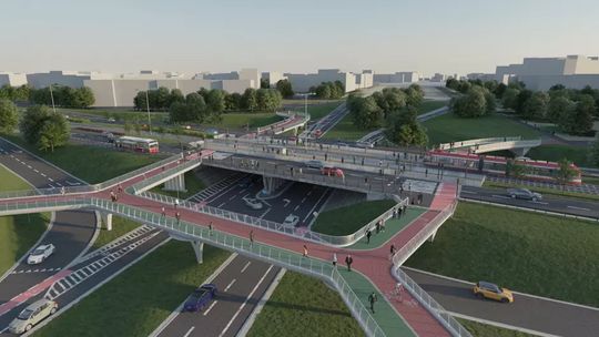 nowa kładka na Zaspie, wizualizacja