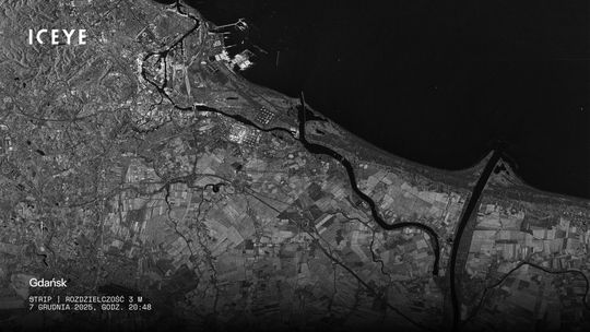 Gdańsk z kosmosu na pierwszych zdjęciach polskiego satelity wojskowego! Gdańsk z wojskowego satelity ICEYE