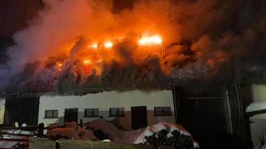 pożar budynku gospodarczego, Kąpino