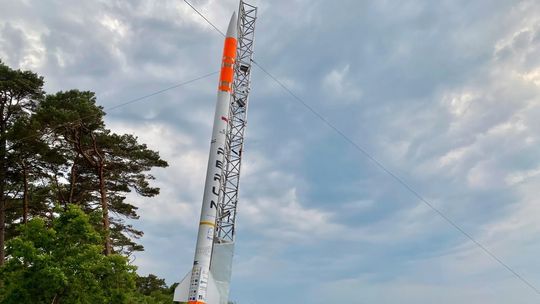 Rakieta Perun firmy SpaceForest na poligonie w Ustce