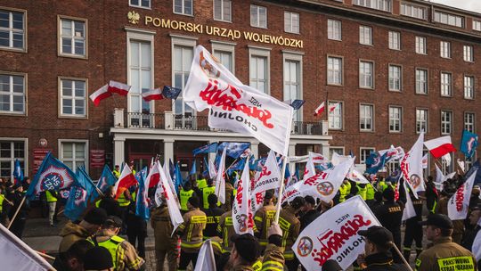 Protest służb mundurowych w Gdańsku