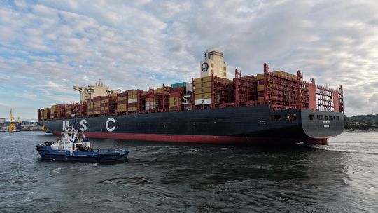 MSC Venice w Porcie Gdynia. To największy kontenerowiec, jaki zawinął do portu [ZOBACZ FILM]