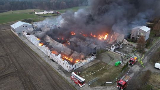 Pożar hal w Kaninie