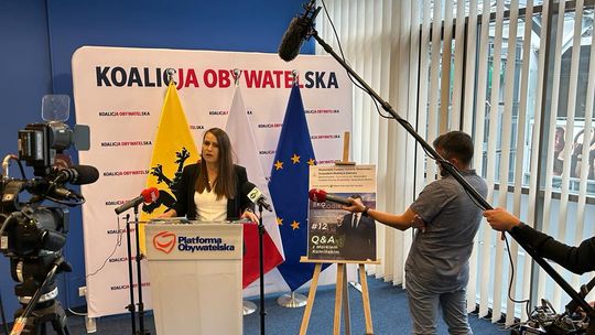 Agnieszka Pomaska, konferencja w sprawie postów WFOŚiGW