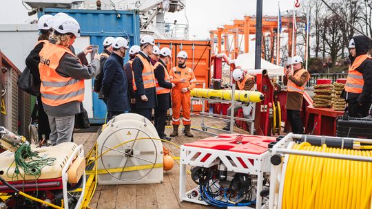 wizyta Arkadiusza Marchewki i Andrzeja Domańskiego na pokładzie statku Amber Cecylia, Gdańsk 2026