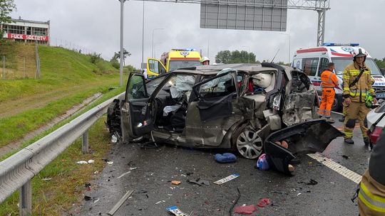 wypadek na Trasie Kaszubskiej w Gdyni