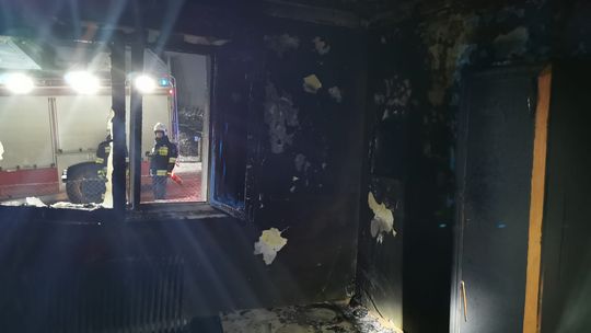 pożar budynku w Kartuzach