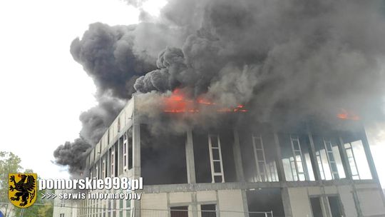 pożar hali sportowej przy ul. Morskiej w Gdyni