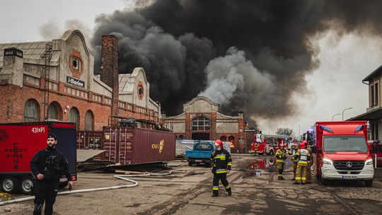 Pożar hali w Gdańsku