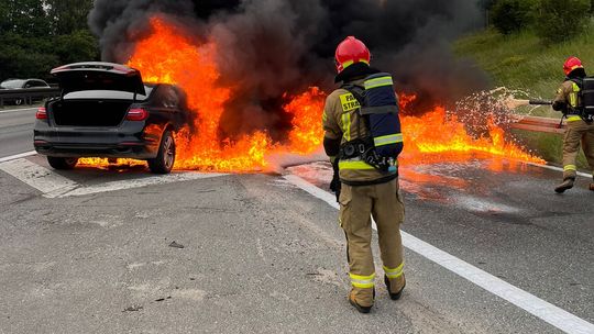 Pożar samochodu na Obwodnicy Trójmiasta