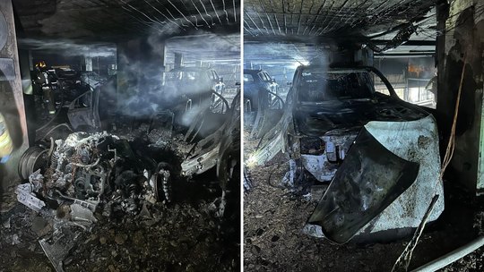 Pożar na parkingu Centrum Witawa w Gdyni. Prokuratura wszczęła śledztwo