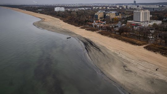 Sopot, plaża w Sopocie, refulacja plaży