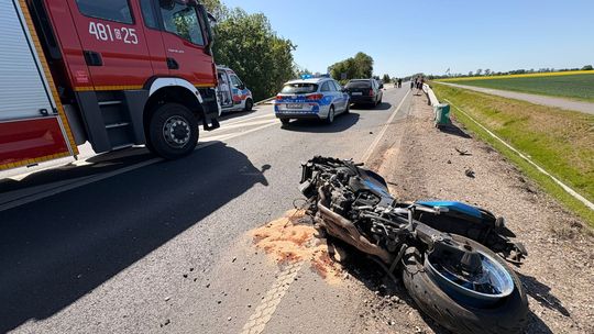 Śmiertelny wypadek na „berlince” w Gnojewie! Nie żyje motocyklista śmiertelny wypadek, Gnojewo