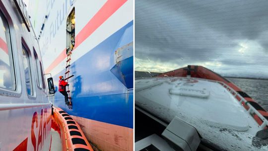 ewakuacja pasażera z promu Stena Ebba