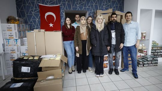 punkt pomocy w Gdańsku dla ofiar trzęsienia ziemi w Turcji i Syrii