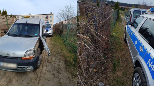 Pelplin: Uciekał przed policją, uderzył w znak. Miał zakaz kierowania do 2030 roku
