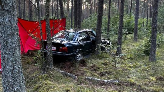 Śmiertelny wypadek w Załężu. Samochód uderzył w drzewo, nie żyje kierowca