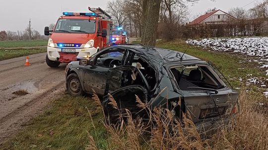 Uderzył w drzewo w Lubieszewie! Groźnie, ale bez obrażeń