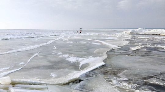 Wędkarze dryfowali na krze w kierunku Rosji. W akcji śmigłowiec Marynarki Wojennej