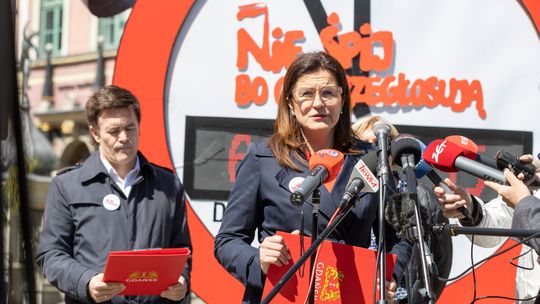 Aleksandra Dulkiewicz, konferencja prasowa dotycząca wyborów prezydenckich 2025 w Gdańsku