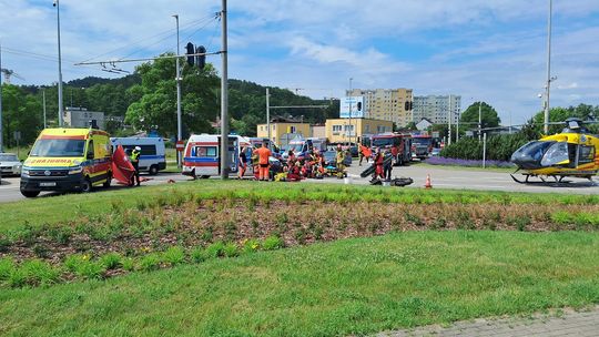 Wypadek na zjeździe z Obwodnicy Trójmiasta z udziałem motocykla