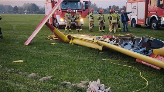 Wypadek szybowca w Pruszczu Gdańskim. Pilot nie przeżył