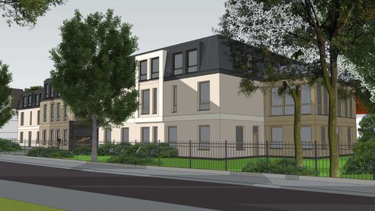 Hospicjum im. ks. E. Dutkiewicza SAC w Gdańsku po przebudowie, wizualizacja