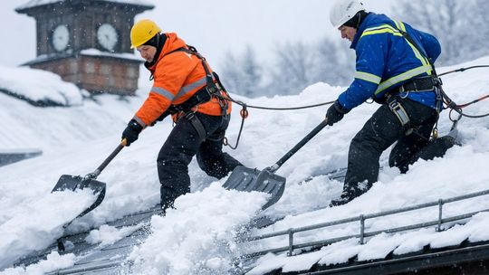 Zalegający na dachu budynku śnieg i zwisające sople należy usuwać. Grożą kary!