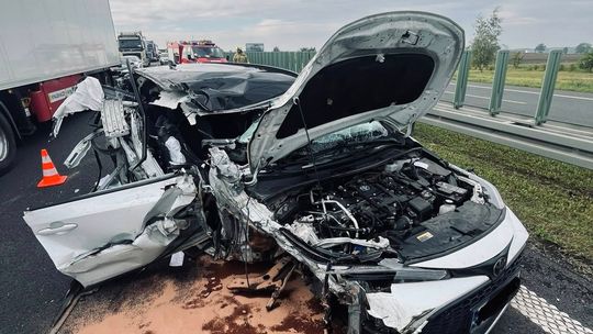 Zderzenie ciężarówki i osobówki na A1! Kilkugodzinne utrudnienia w ruchu