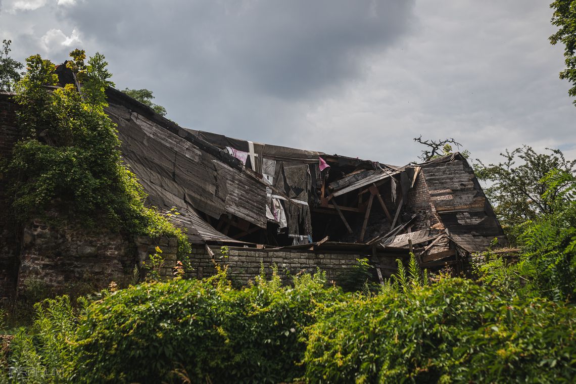 Bastion św. Elżbierty w Gdańsku 2025, zawalony dach