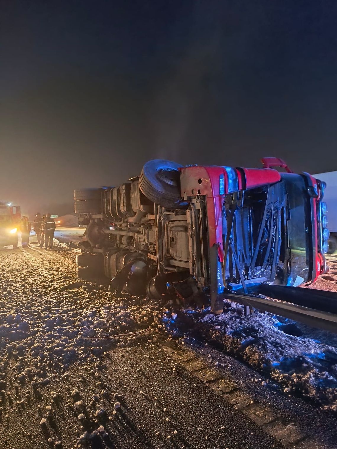 wypadek ciężarówki ze zbożem na Obwodnicy Trójmiasta w Gdańsku