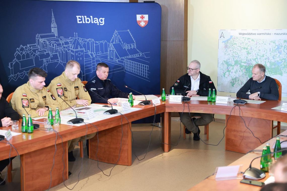 Doanld Tusk, odprawa służb kryzysowych, Elbląg 2026