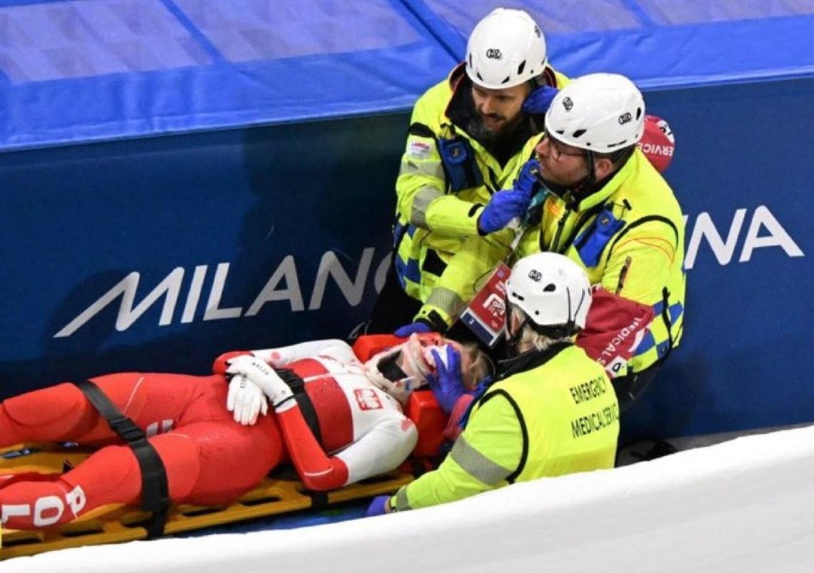 Dramat Kamili Sellier w Mediolanie. Groźny wypadek łyżwiarki Stoczniowca Gdańsk Dramat Kamili Sellier w Mediolanie. Groźny wypadek łyżwiarki Stoczniowca Gdańsk
