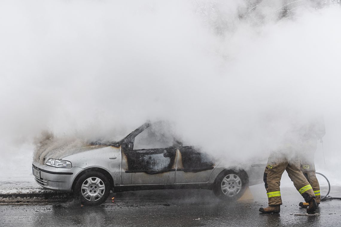 pożar samochodu, Węgrzyna, Gdańsk
