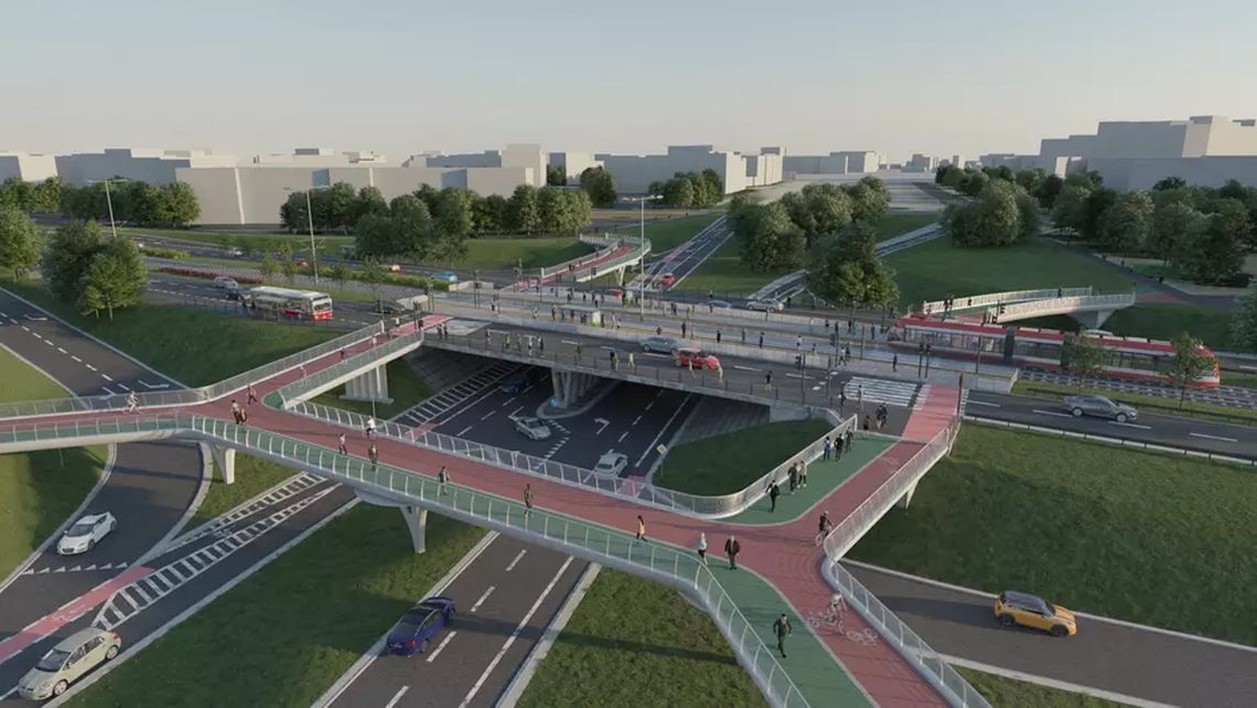 nowa kładka na Zaspie, wizualizacja