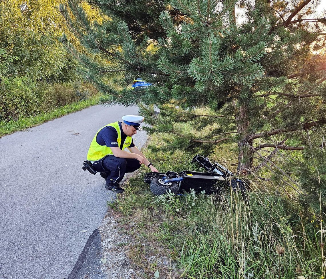 Wypadek w Krojantach. 51-latek w ciężkim stanie po upadku z hulajnogi elektrycznej wypadek na hulajnodze