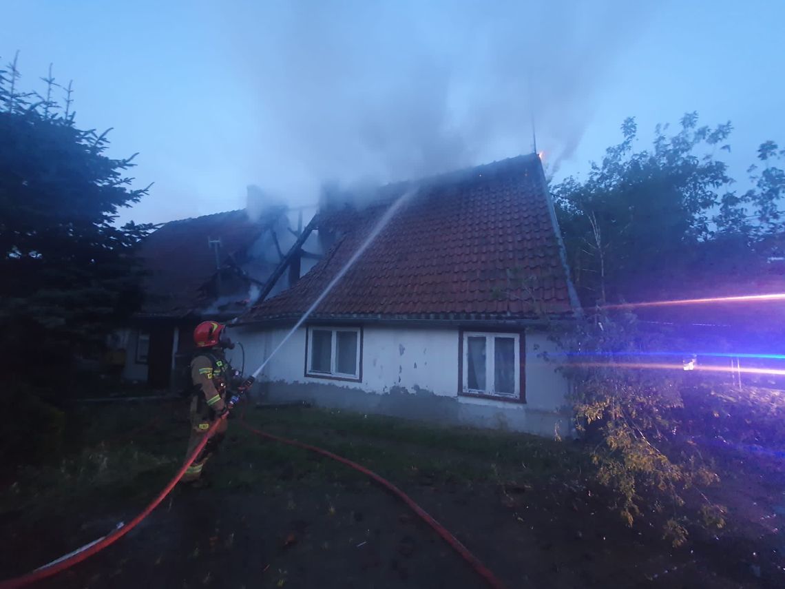 pożar domu w Gdańsku Jelitkowie