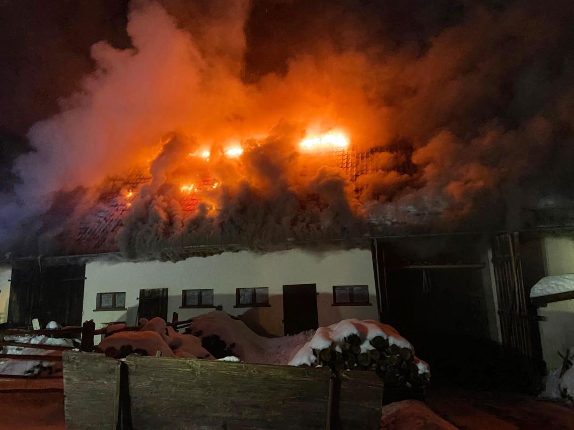 pożar budynku gospodarczego, Kąpino
