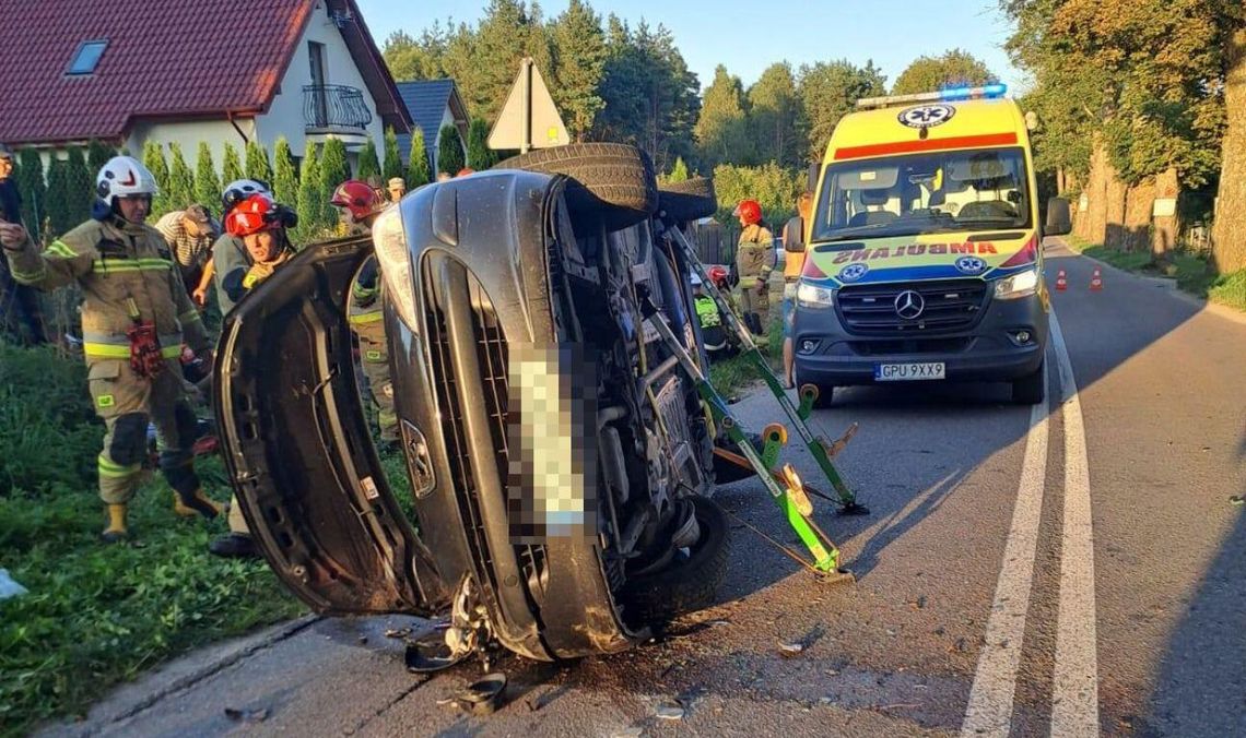 Groźny wypadek koło Pucka! 16-latek śmigłowcem LPR trafił do szpitala