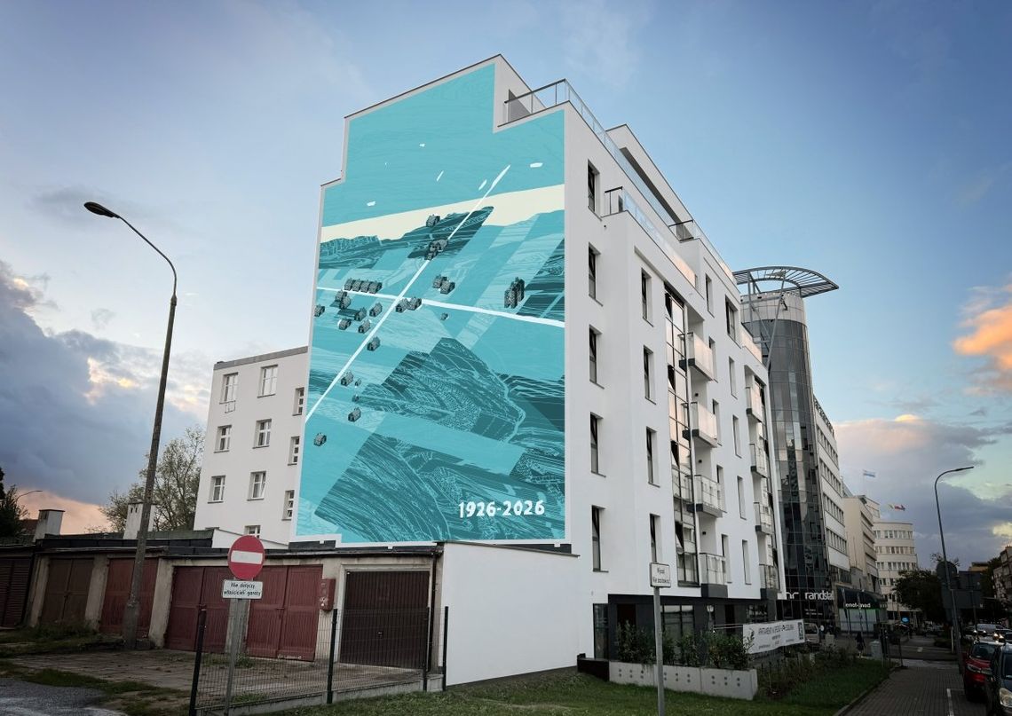 Historyczny mural w centrum Gdyni na 100-lecie miasta. Wykona go Mariusz Waras nowy mural na 100-lecie Gdyni, wizualizacja