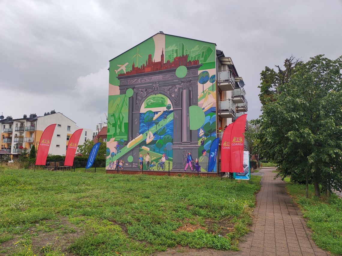 mural na 15-lecie InvestGDA, Gdańsk Letnica, 2023