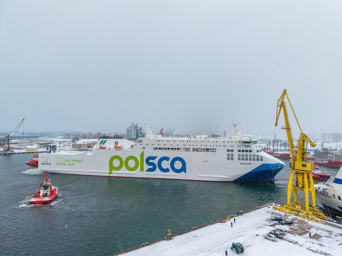 Jantar Unity z gdańskiej stoczni Remontowa wyruszył do Szwecji. To najnowocześniejszy prom na Bałtyku prom Jantar Unity