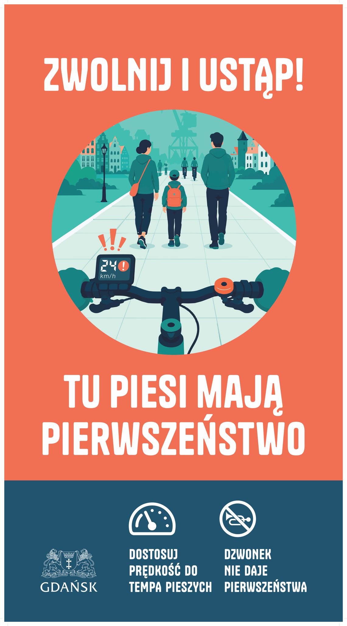 Kampania na rzecz bezpieczeństwa kampania „Ustąp pieszym”, ekspozytor, Gdańsk