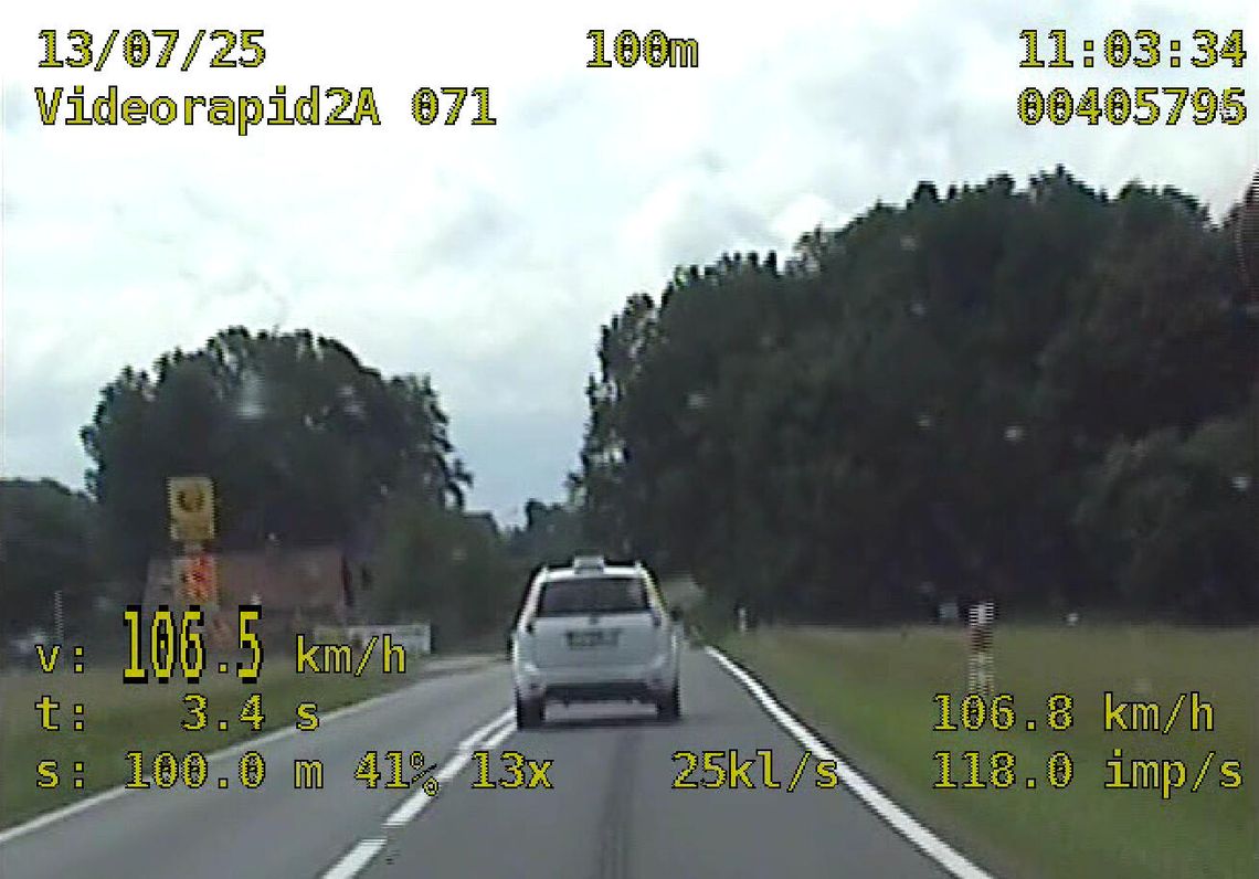Taksówkarz pędził 106 km/h w zabudowanym. Tłumaczył, że spieszył się… na ryby