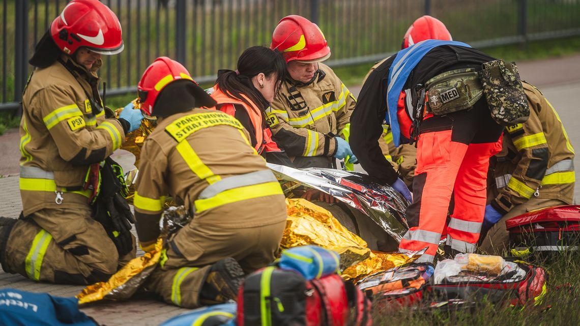 Katastrofa drogowa – ćwiczenia na DK 55. Cztery godziny utrudnień między Malborkiem a Sztumem Symulacja katastrofy drogowej między Malborkiem a Sztumem