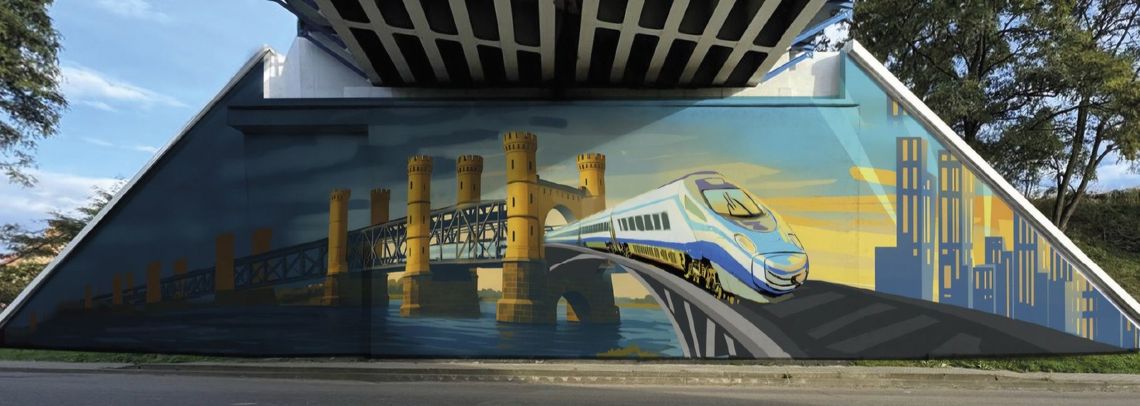 Lisewo Malborskie: Nowy mural z Pendolino uzupełni kolejową historię pod wiaduktem